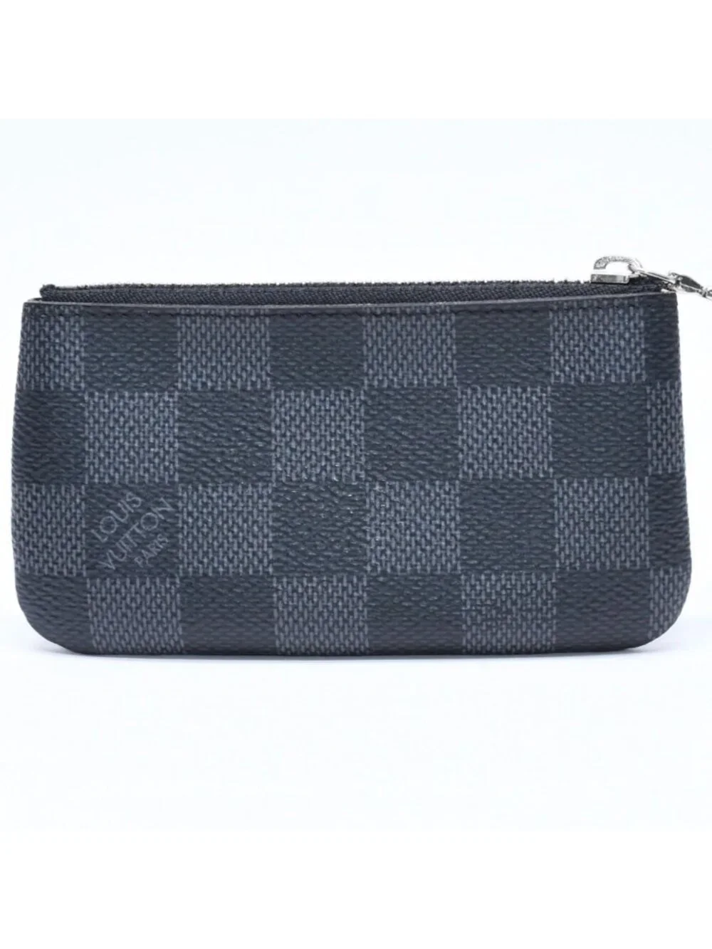 Louis Vuitton Pochette Cles Coin Purse Damier Graphite Canvas Black Gray Silver